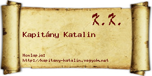 Kapitány Katalin névjegykártya