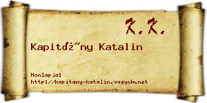 Kapitány Katalin névjegykártya