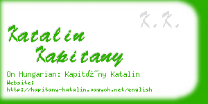 katalin kapitany business card